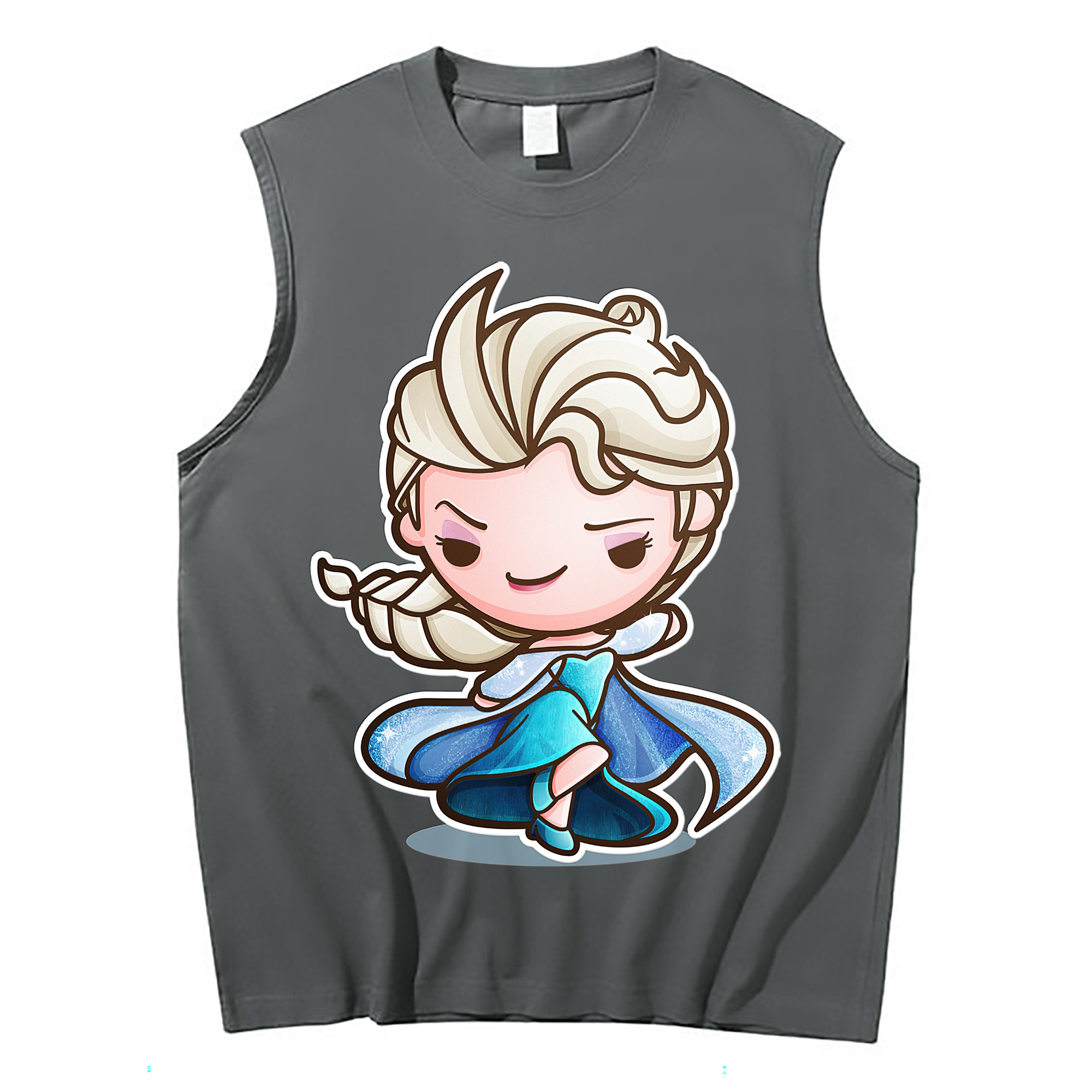 （画像用） アナと雪の女王 アンナ エルサ Frozen Anna Elsa コットン100％タンクトップ（フロントプリント）